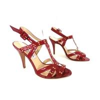 Bionda Castana Size 4 Lipstick Red Ankle Strap Heeled Sandals