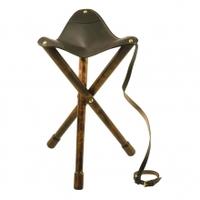 Bisley Tripod Folding Stool With Leather Seat, 80 cm, Brown