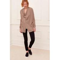 Biker Drape Zip Detail Cardigan