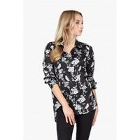 bird floral sateen ls shirt