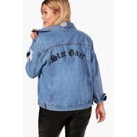 Bianca Star Gazer Denim Shacket - mid blue