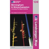 Birmingham & Wolverhampton - OS Landranger Map Sheet Number 139