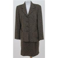 Bianca, size 12 brown & black mottle wool blend skirt suit
