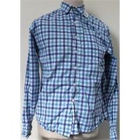 bishopston trading company size 14 blue and white checked shirt