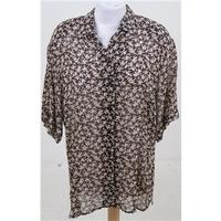 Bianca, size 16, black and brown floral blouse