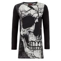 Big Skull & Raven Longline Top - Size: Size 14