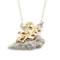 Bill Skinner Two Tone Cherub and Cloud Necklet BSNW029G