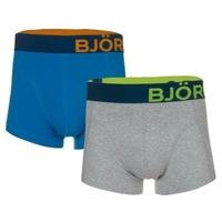Bjorn Borg Seasonal Solid Boxer Shorts 2 Pack Grey & Blue