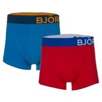 bjorn borg seasonal solid boxer shorts 2 pack blue red