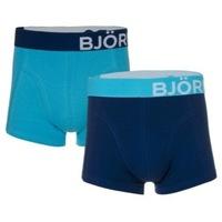 Bjorn Borg Seasonal Solid Boxer Shorts 2 Pack Navy & Aqua