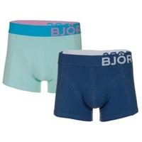 bjorn borg seasonal solid boxer shorts 2 pack navy light green