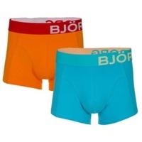 bjorn borg seasonal solid boxer shorts 2 pack orange aqua