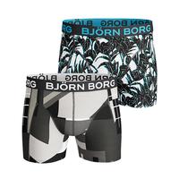 Björn Borg MULTI COLLAGE & TROPICAL Cotton Stretch Shorts Black