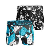 Björn Borg LEAF & FLOWER Cotton Stretch SHORTS BLACK 2-PACK