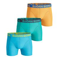 Björn Borg SEASONAL SOLIDS Cotton Stretch Shorts Turquoise 3-pack