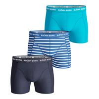 Björn Borg STRIPE Cotton Stretch SHORTS BLUE 3-PACK