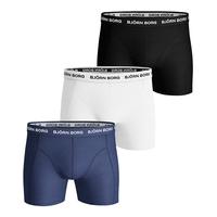 bjrn borg solids cotton stretch shorts navy 3 pack