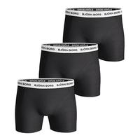 Björn Borg CONTRAST WAISTBAND Cotton Stretch SHORTS BLACK 3-PACK