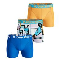 bjrn borg multicolour cotton stretch shorts blue 3 pack