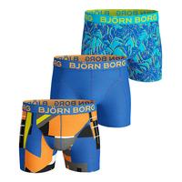 Björn Borg MULTI COLLAGE & TROPICAL Cotton Stretch SHORTS BLUE 3-PACK