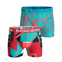 Björn Borg MULTI COLLAGE & TROPICAL Cotton Stretch Shorts Red 2-pack