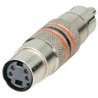 bkl 0204500 rca adaptor rca socket to 4 poles mini din socket plastic
