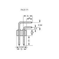 BKL Electronic 10120175 Double Row Multi-pin Connector, Angled Nominal current: 3 A