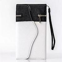 black and white wallet pu leather with card solt for iphone 6