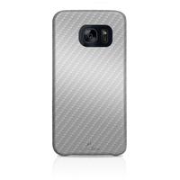 Blackrock Flex Cover For Samsung Galaxy-S7 Edge Slim Black Carbon Fibre Texture, Silver