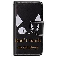 black cat painted pu phone case for sony xperia z5 compactz5