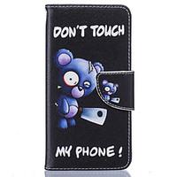 Blue Bear Pattern Card Phone Holster for Samsung Galaxy A310/A510