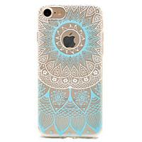Blue Print Pattern TPU High Purity Translucent Openwork Soft Phone Case for iPhone 7 7Plus 6S 6Plus SE 5S 5