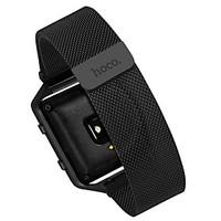 black silver stainless steel milanese loop for fitbit watch 23mm