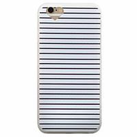 Black And White Horizontal Stripes Pattern Frosted Heart-Shaped Mouth TPU Soft Phone Case for iPhone 6/6S/6Plus/6SPlus
