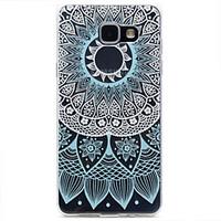 Blue Lace Pattern TPU High Purity Translucent Openwork Soft Phone Case for Samsung Galaxy A310 A510