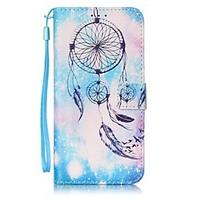 blue campanula painted pu leather material of the card holder phone ca ...