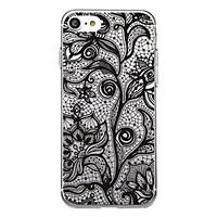 Black Lace Printing For Ultra Thin Transparent Pattern Back Cover Case Soft TPU for iPhone 7 Plus 7 6s Plus 6 Plus SE 5s 5
