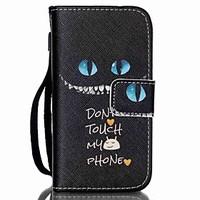 Black Cat Pattern PU Leather Material Flip Card Phone Case for iPhone 4/4S