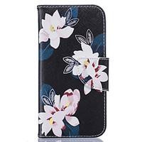 Black Lily Pattern Card Phone Holster for iPhone 5/5S/SE/6/6S/6 Plus/6S Plus