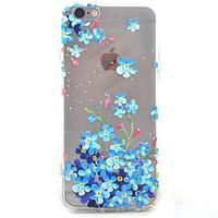 Blue Flowers HD Pattern Embossed Acrylic Material TPU Phone Case For iPhone 7 7 Plus 6s 6 Plus