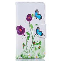 blue butterfly pattern card phone holster for samsung galaxy a310a510