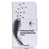 black feathers painted pu phone case for wiko lenny 2