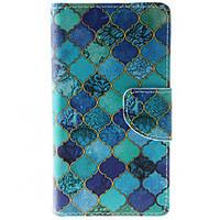 Blue Diamond Pattern PU Leather Full Body Case with Stand and Card Slot for HTC Desire 626
