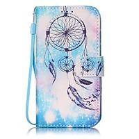 Blue Dream Catcher Painted PU Leather Material of the Card Holder Phone Case for iPhone 7 7plus 6S 6plus SE 5S
