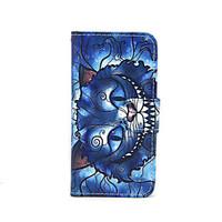 Blue Cat Pattern PU Leather Full Body Case with Card Slot and Stand for iPhone 5C