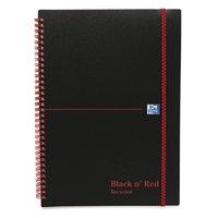 black n red recyc a5 poly wbnd notebks 5 pack