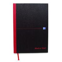 Blk N Red Casebnd Manu/sketch Bk A4 Pln - 5 Pack