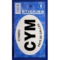 Black & White Cym Oval Sticker