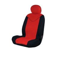 Black Red 2 Piece Front Seat Cover Set - For One Seat