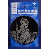 black grey st christopher sticker